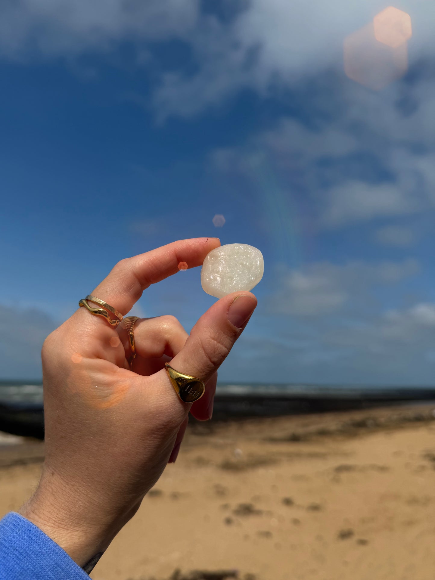 Moon rock: ocean foam water drop