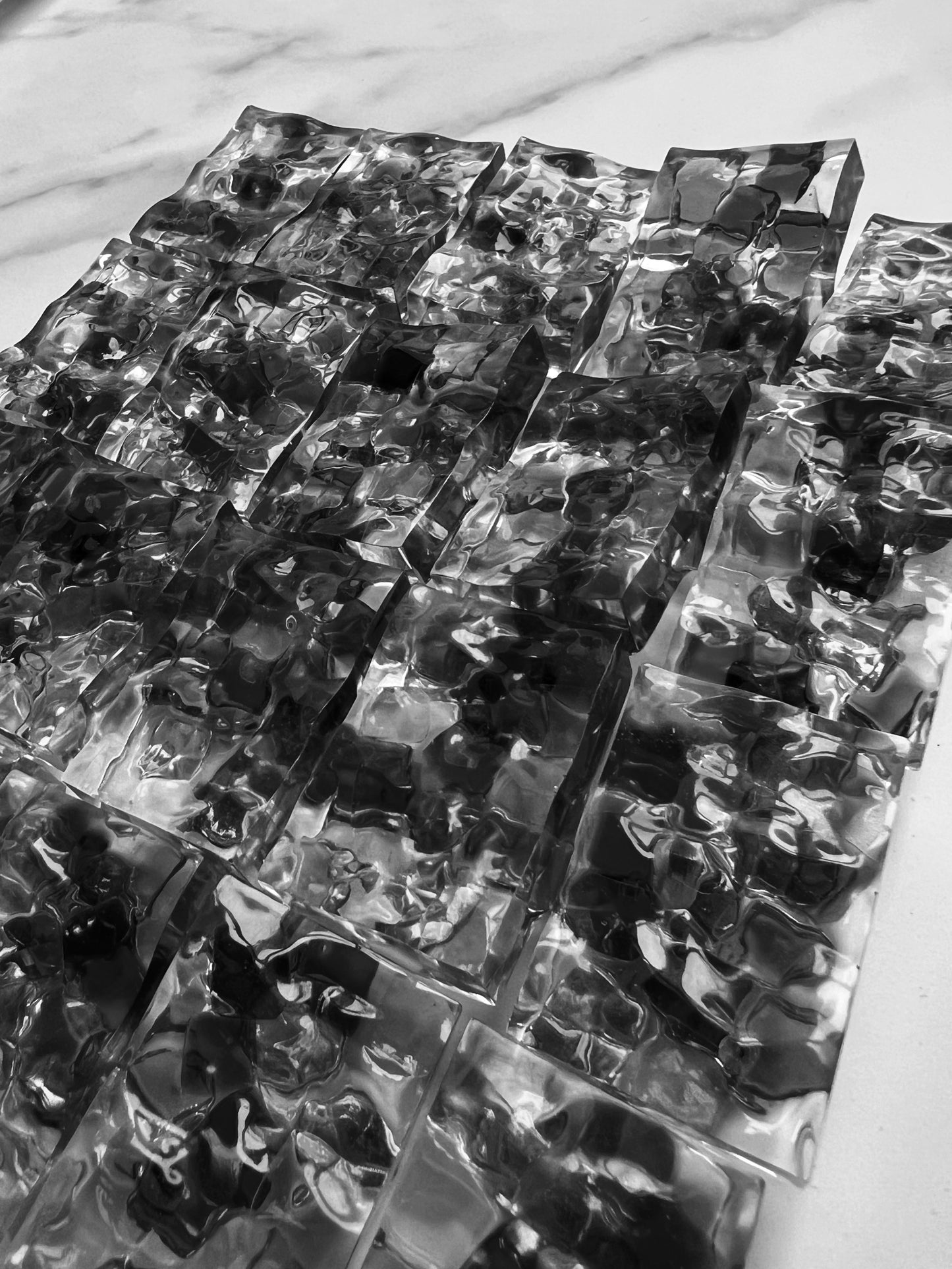 Colour block double textured rectangle wave 30