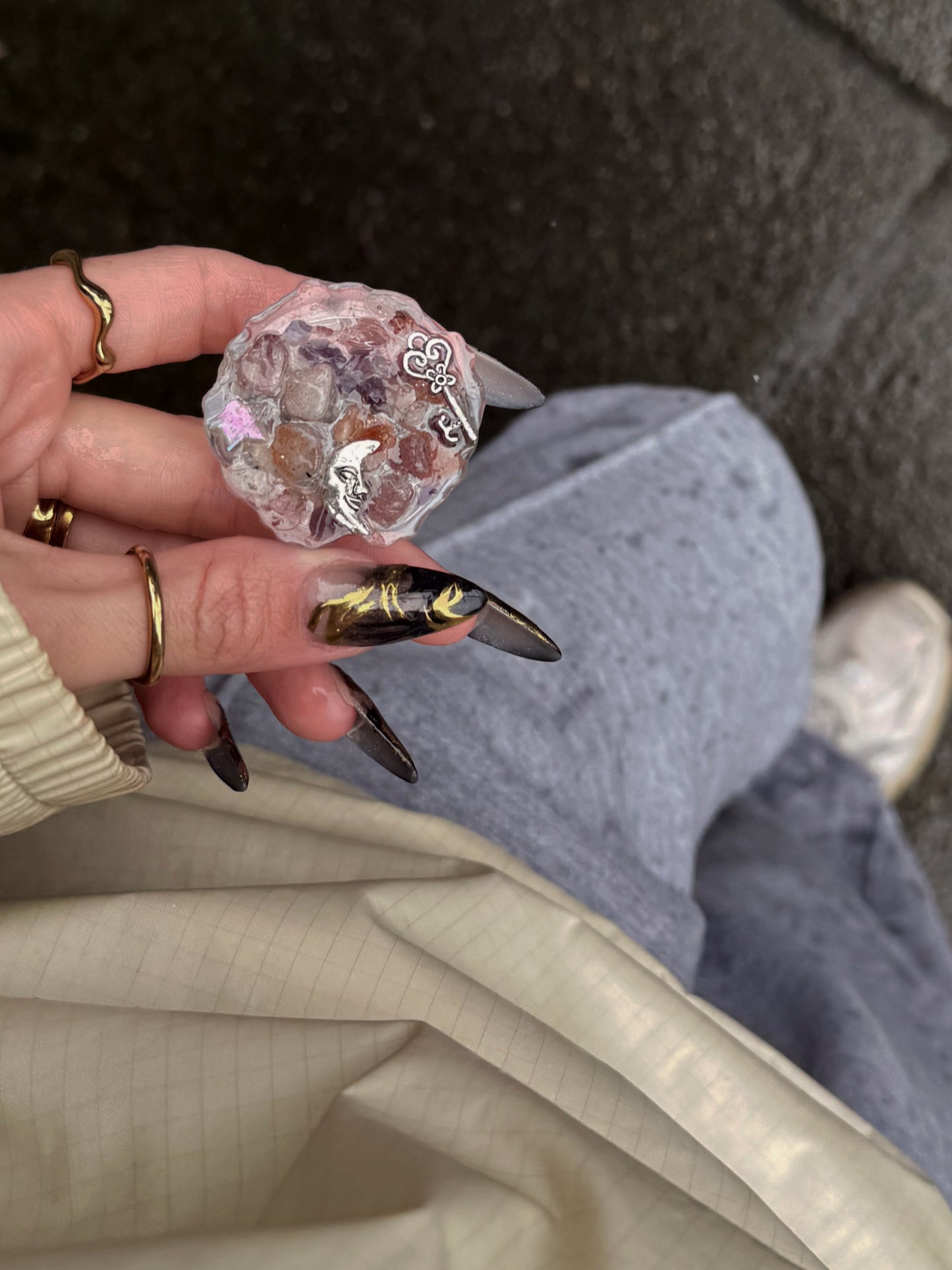 Gem stone phone fidget 107