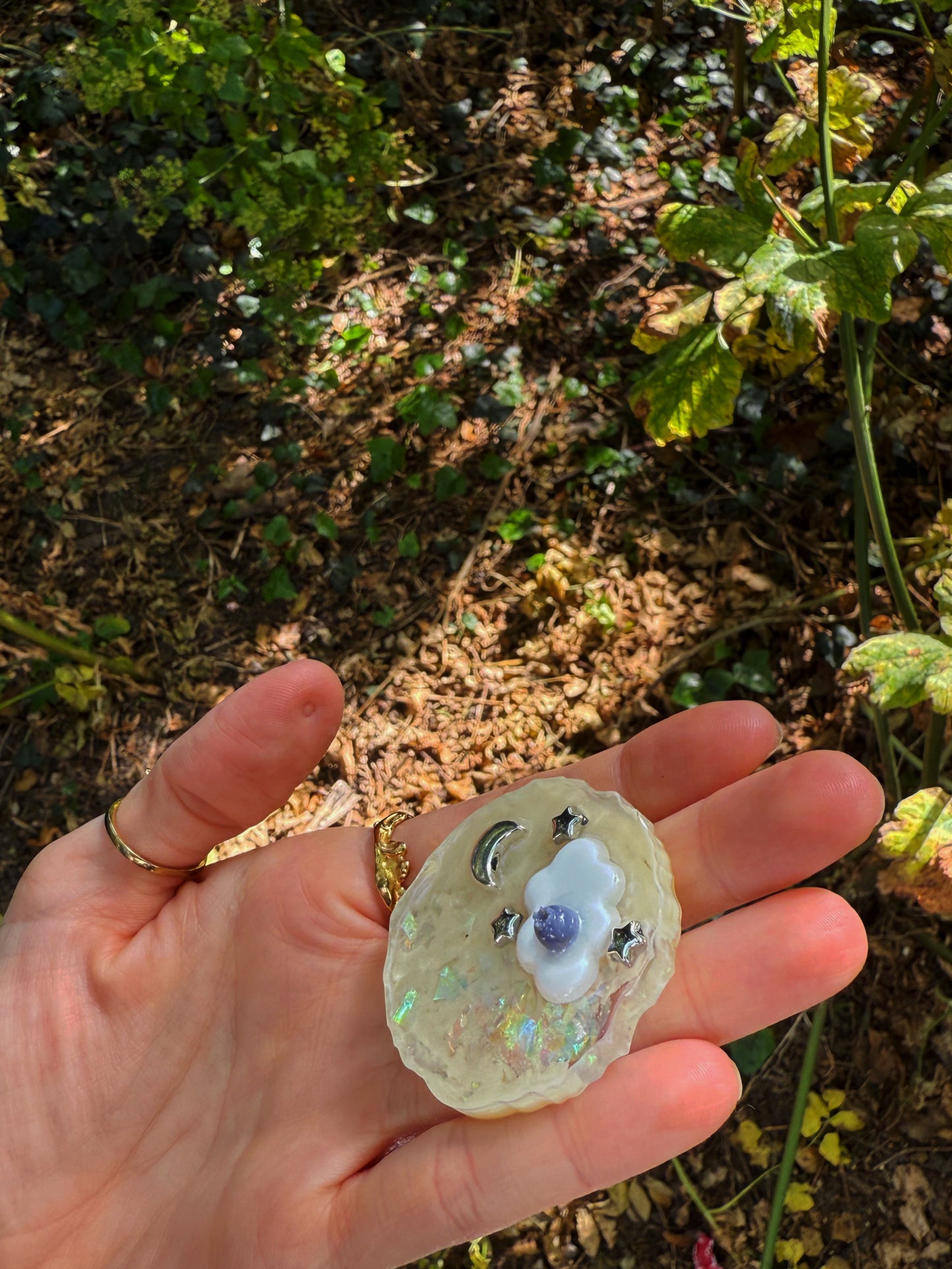 Blueberry dream large geode orb