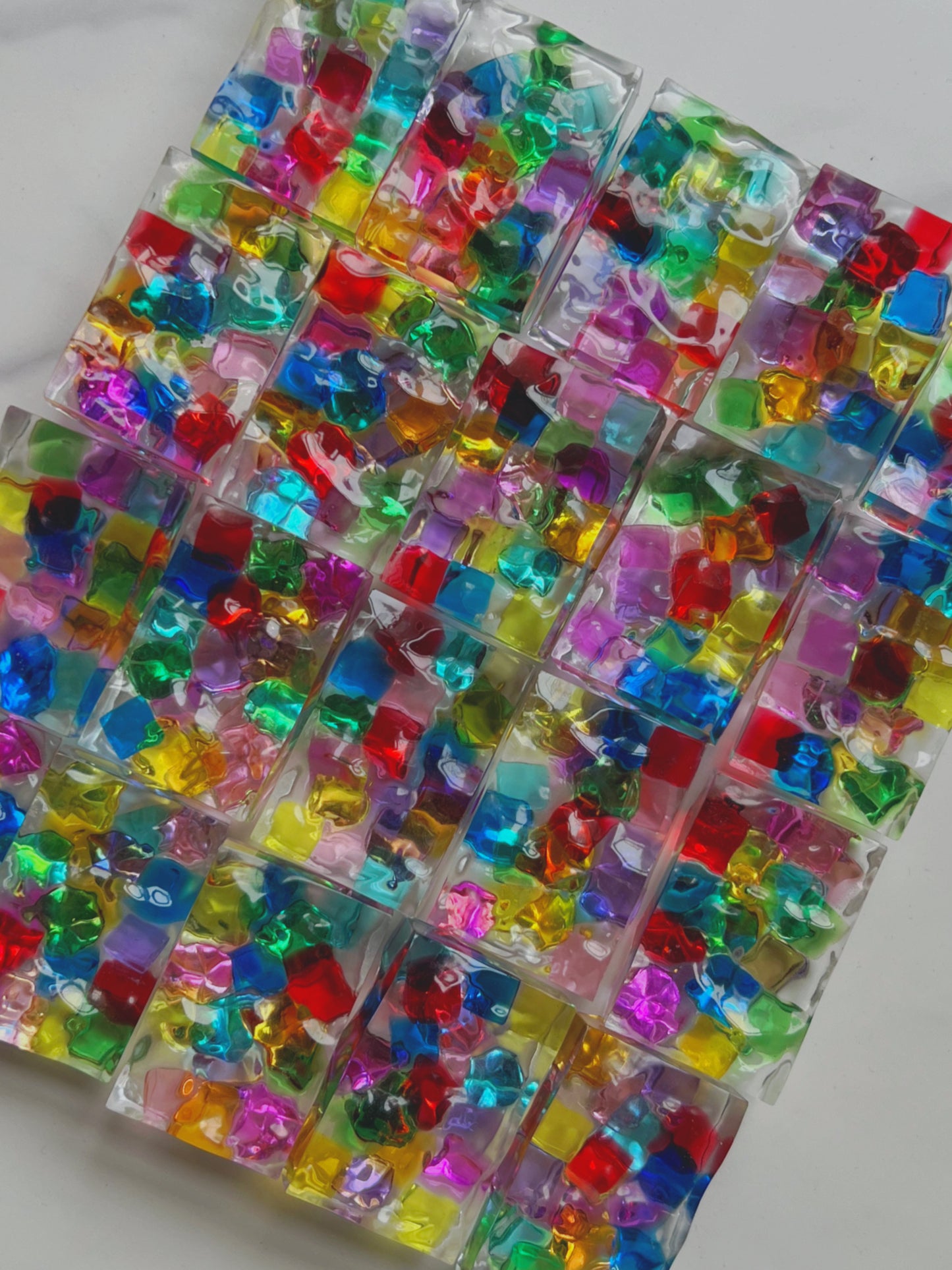 Colour block double textured rectangle wave 30