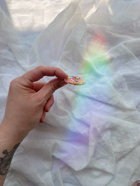 Holographic orb: rainbow sprinkles