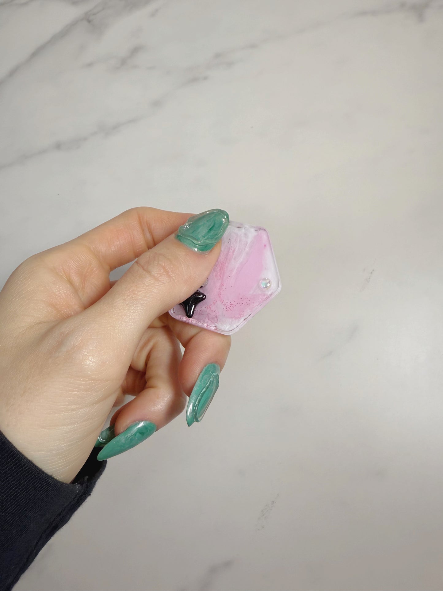 Pink spike and bubble hexagon