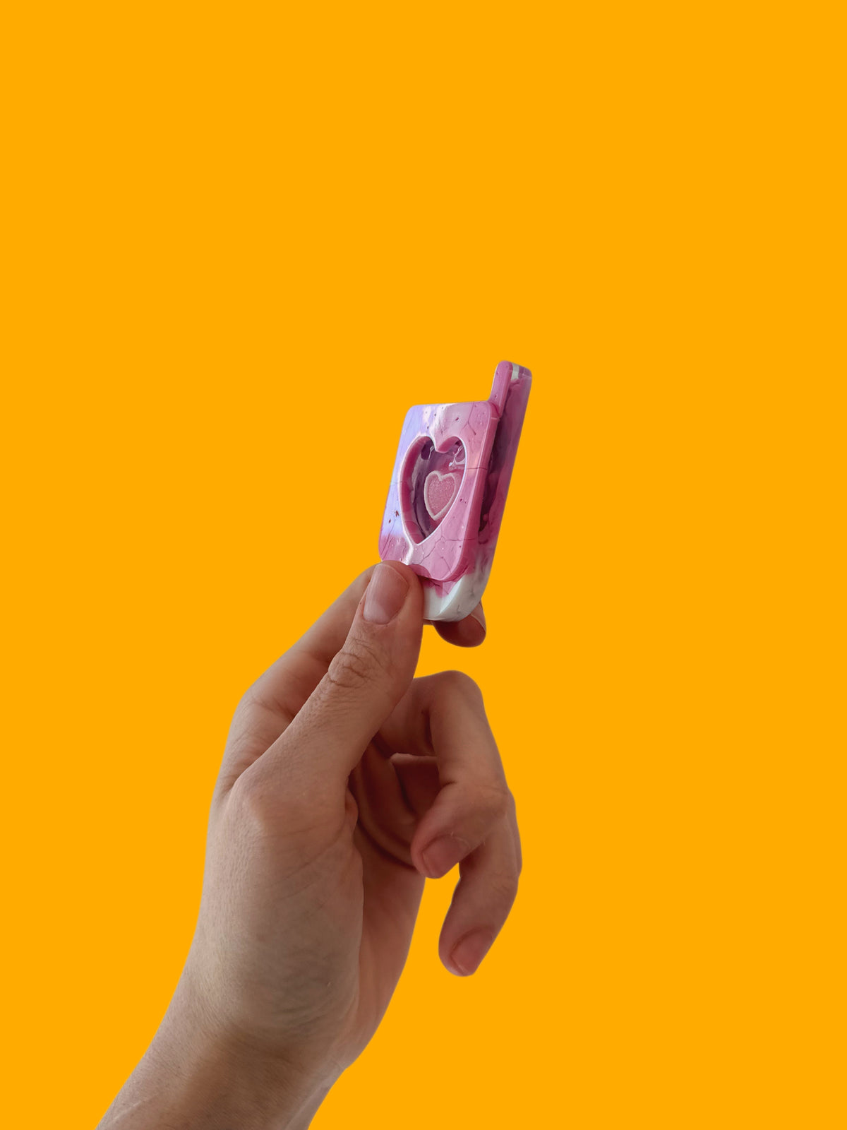 Pink love heart fidget phone