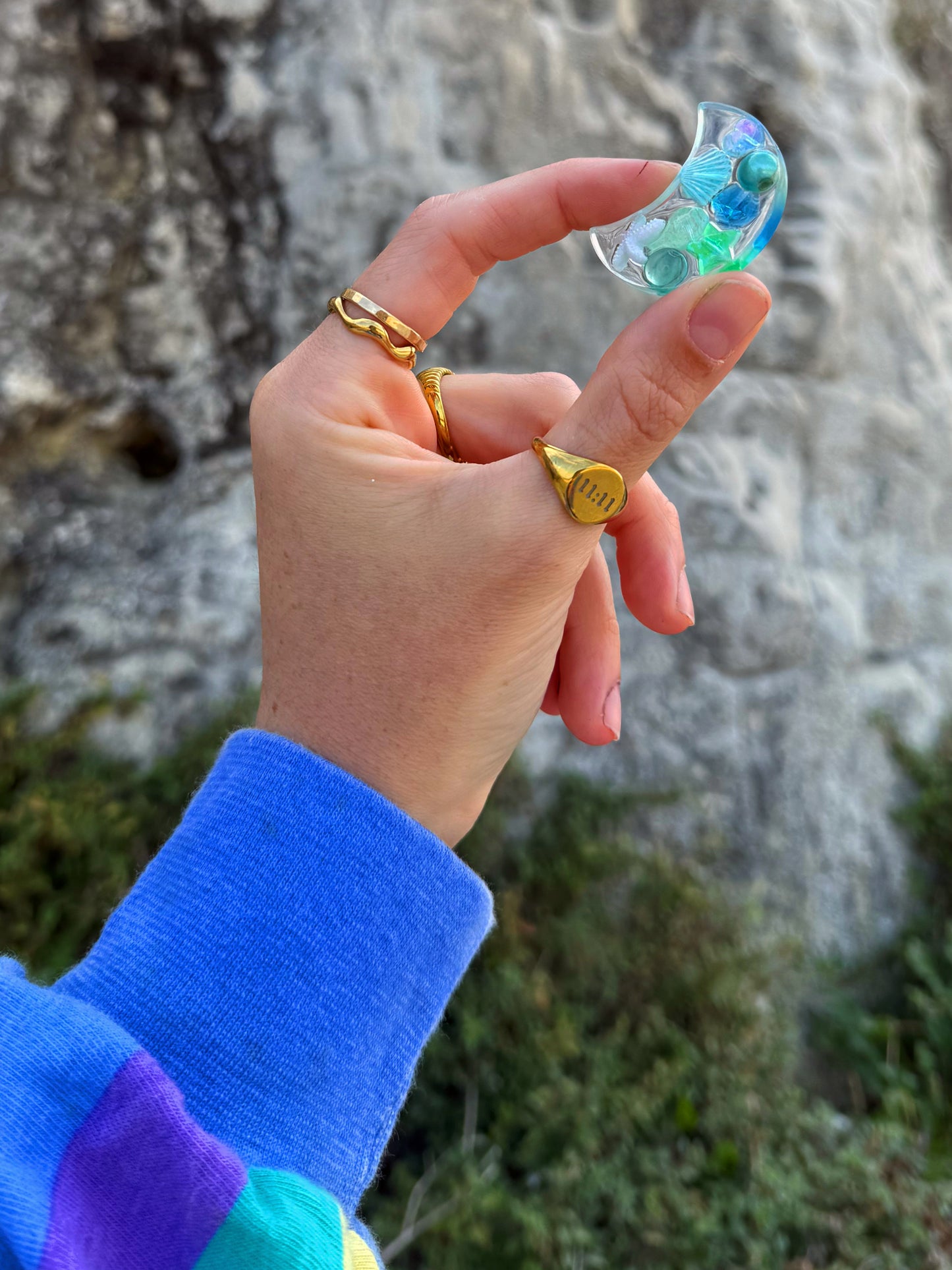 Ocean textured worry moon