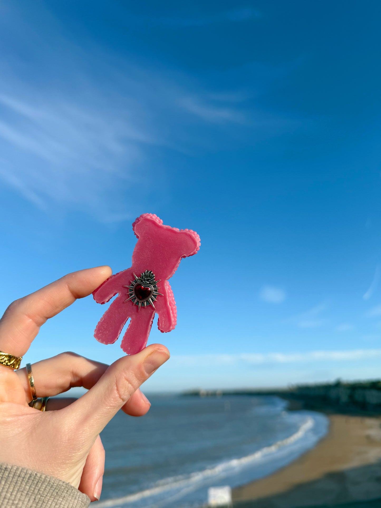 Jagger bear: pink sacred heart