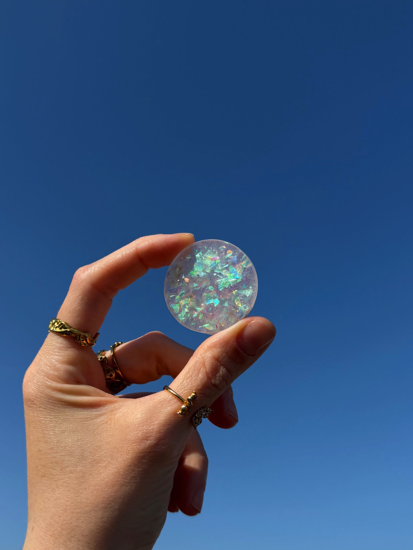 Holographic orb: pink bluebells