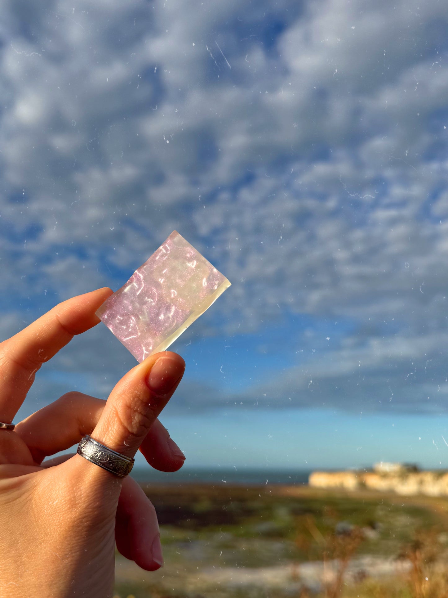 Pink cloud rectangle wave