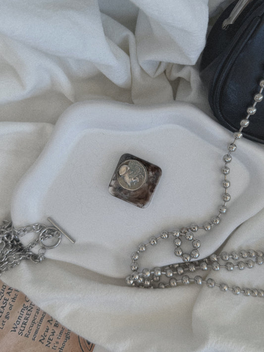 Mini square Roman coin