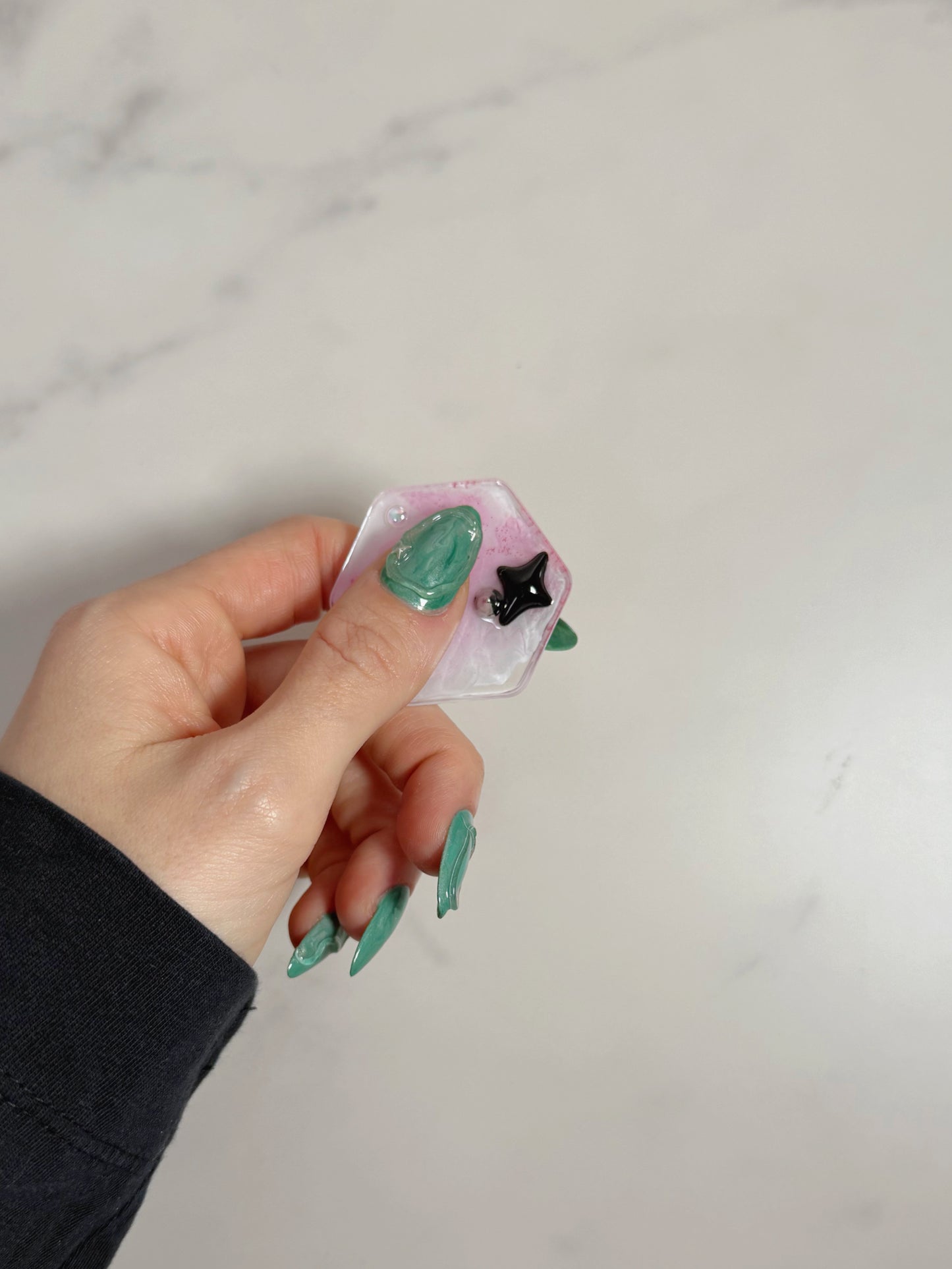 Pink spike and bubble hexagon