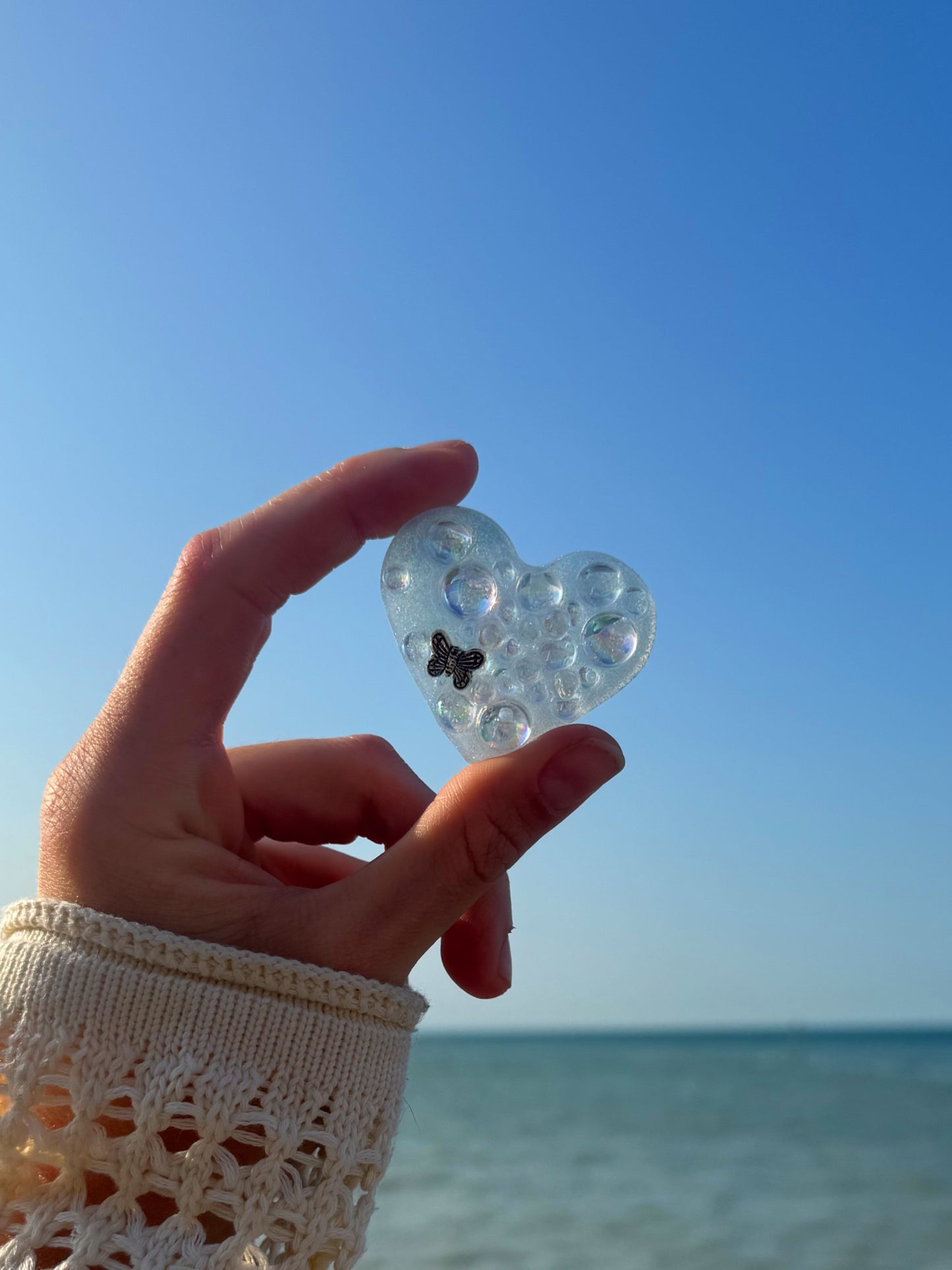 Butterfly bubbles, UV chunky heart