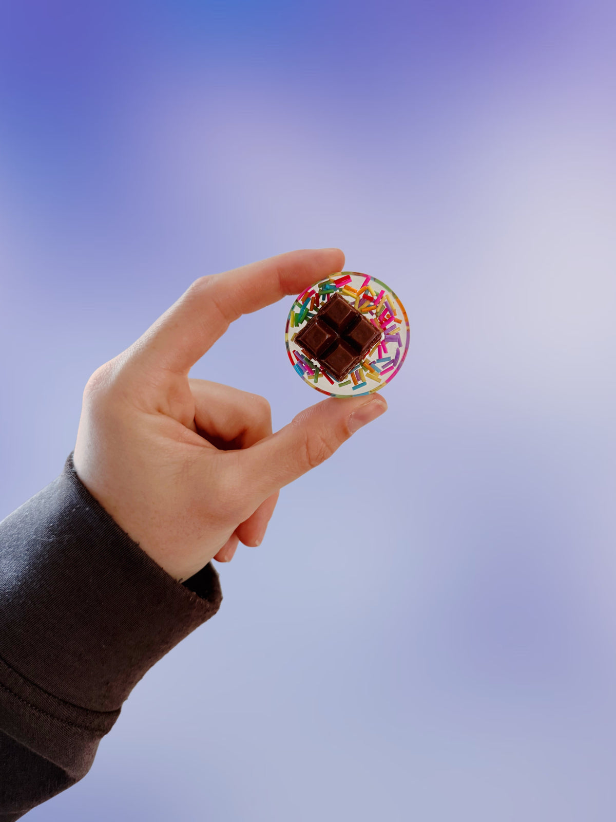 Chocolate cake and sprinkles orb