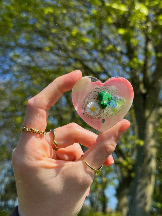 Pink frog heart orb