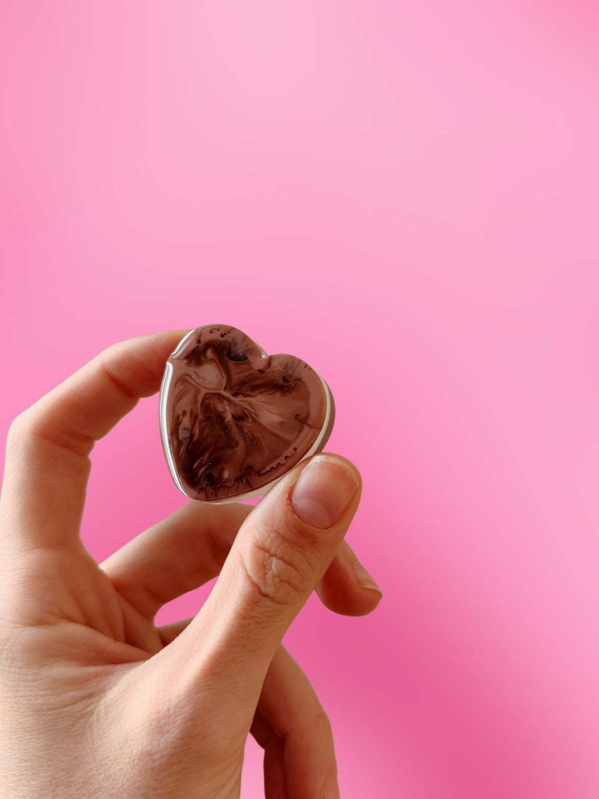Chocolate heart worry stone
