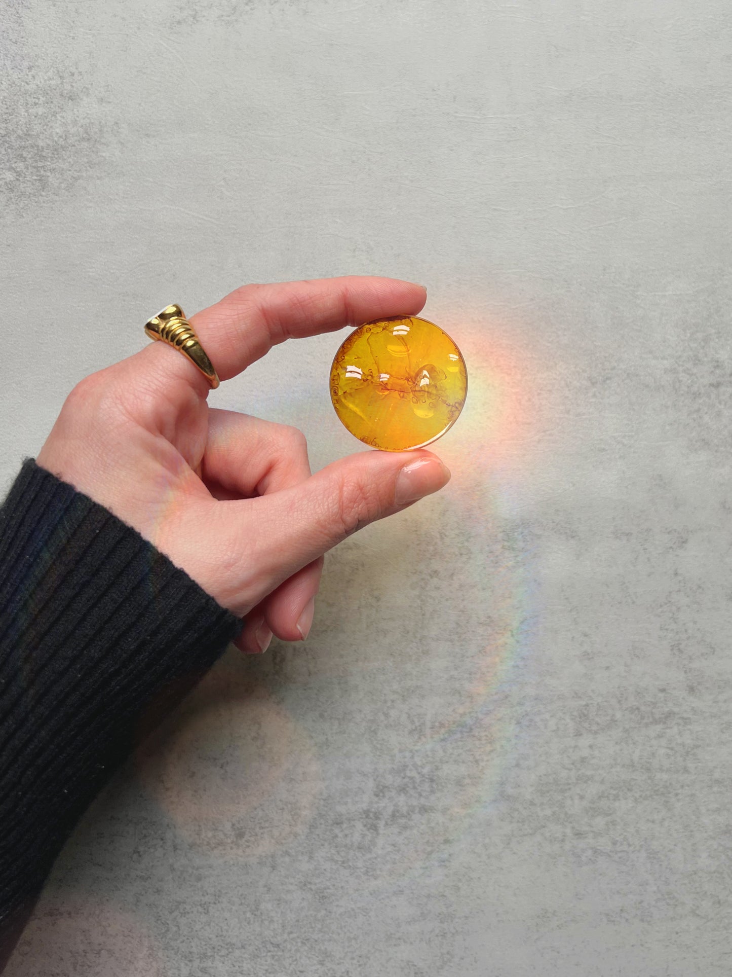 Amber water drop orb