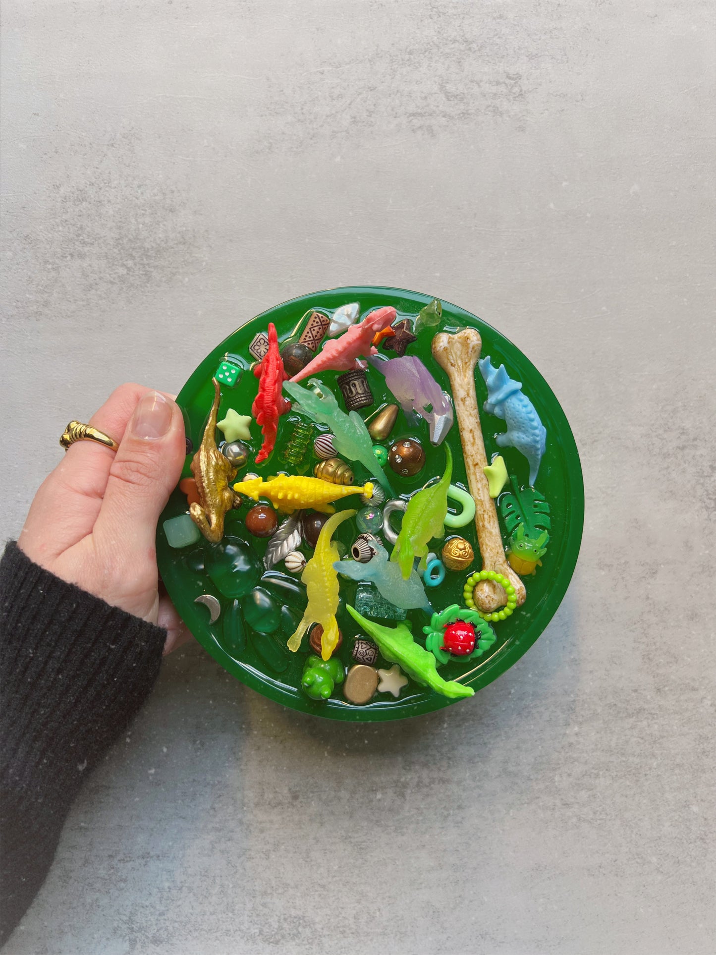 Rainbow dinosaur sensory plate