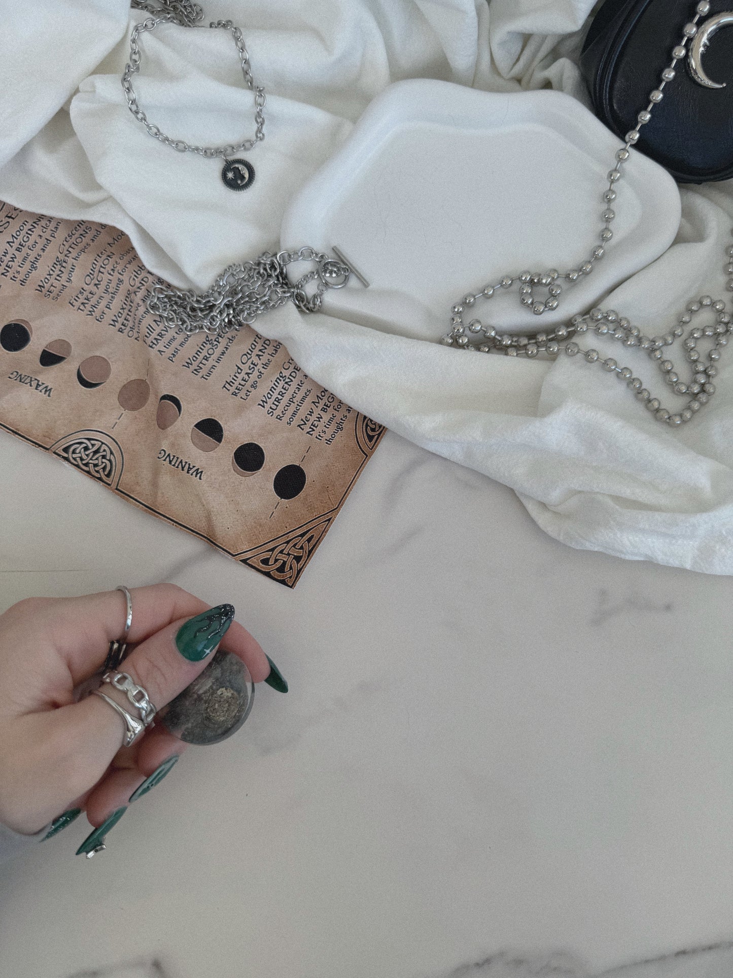 Grey smoke geode orb