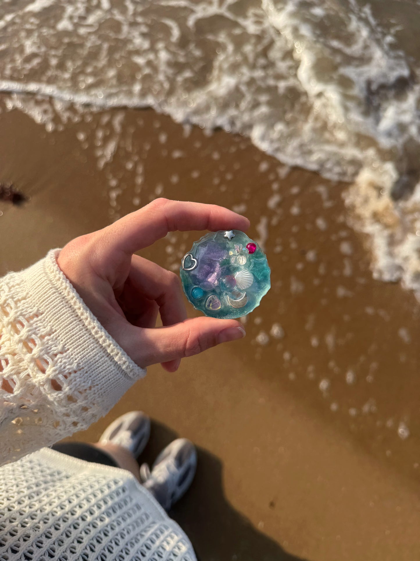 Mermaid treasure large geode orb