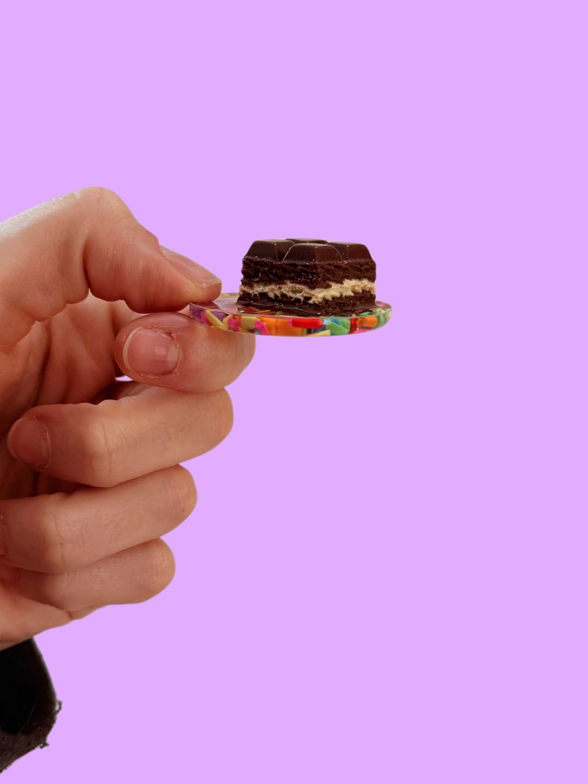 Chocolate cake and sprinkles orb