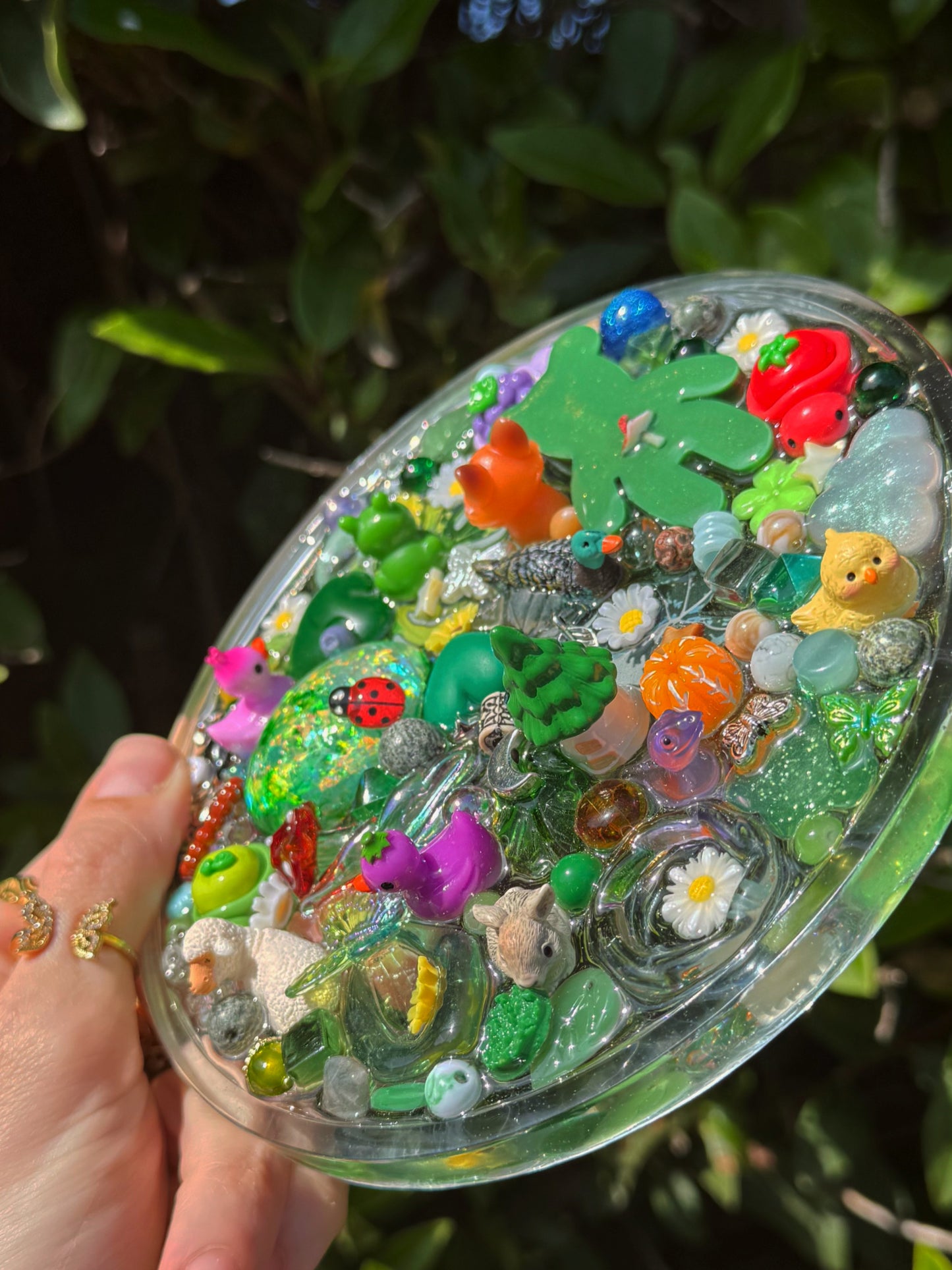 Hidden in the garden sensory plate