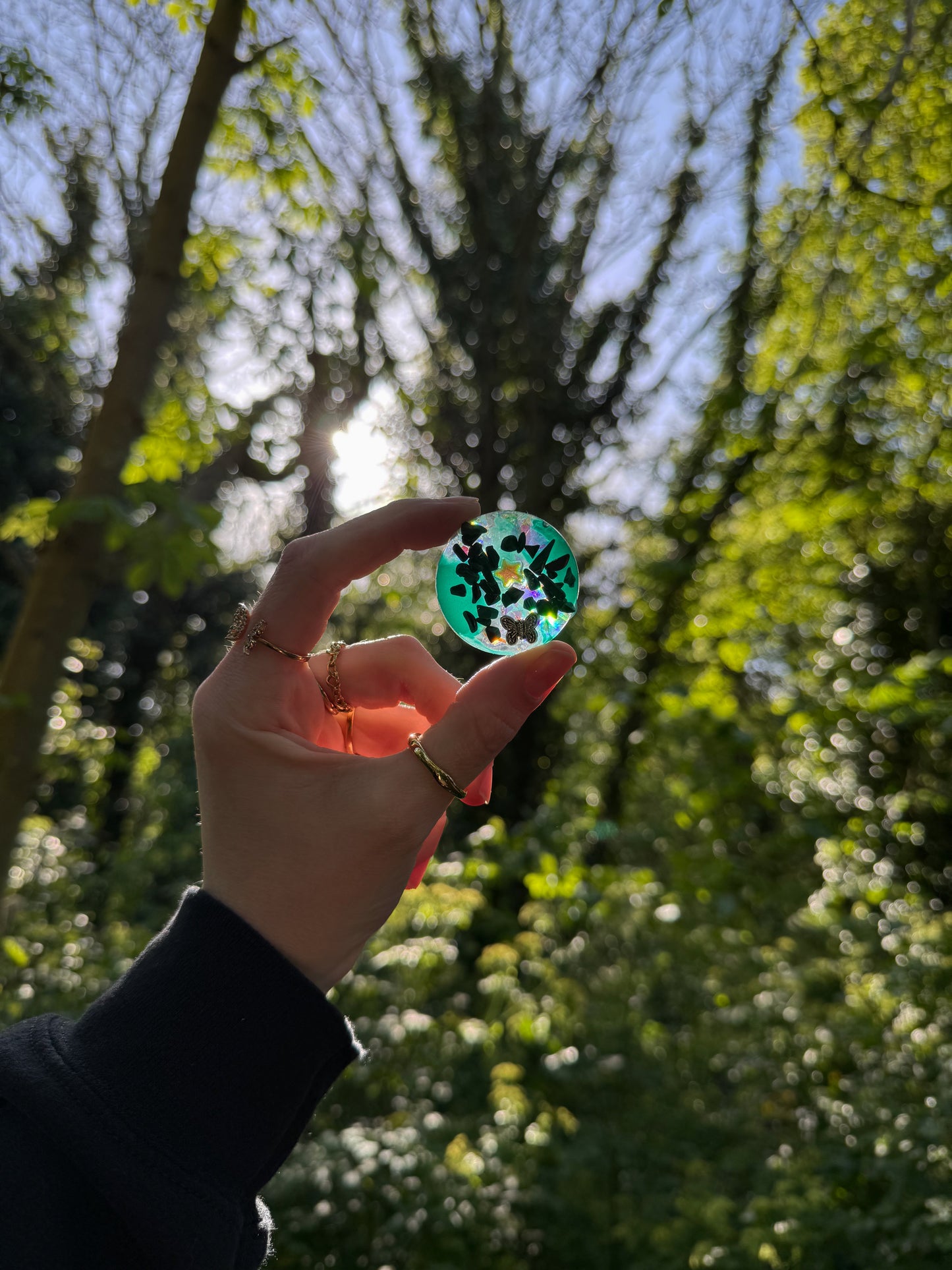 Holographic orb: rainbows & gemstones