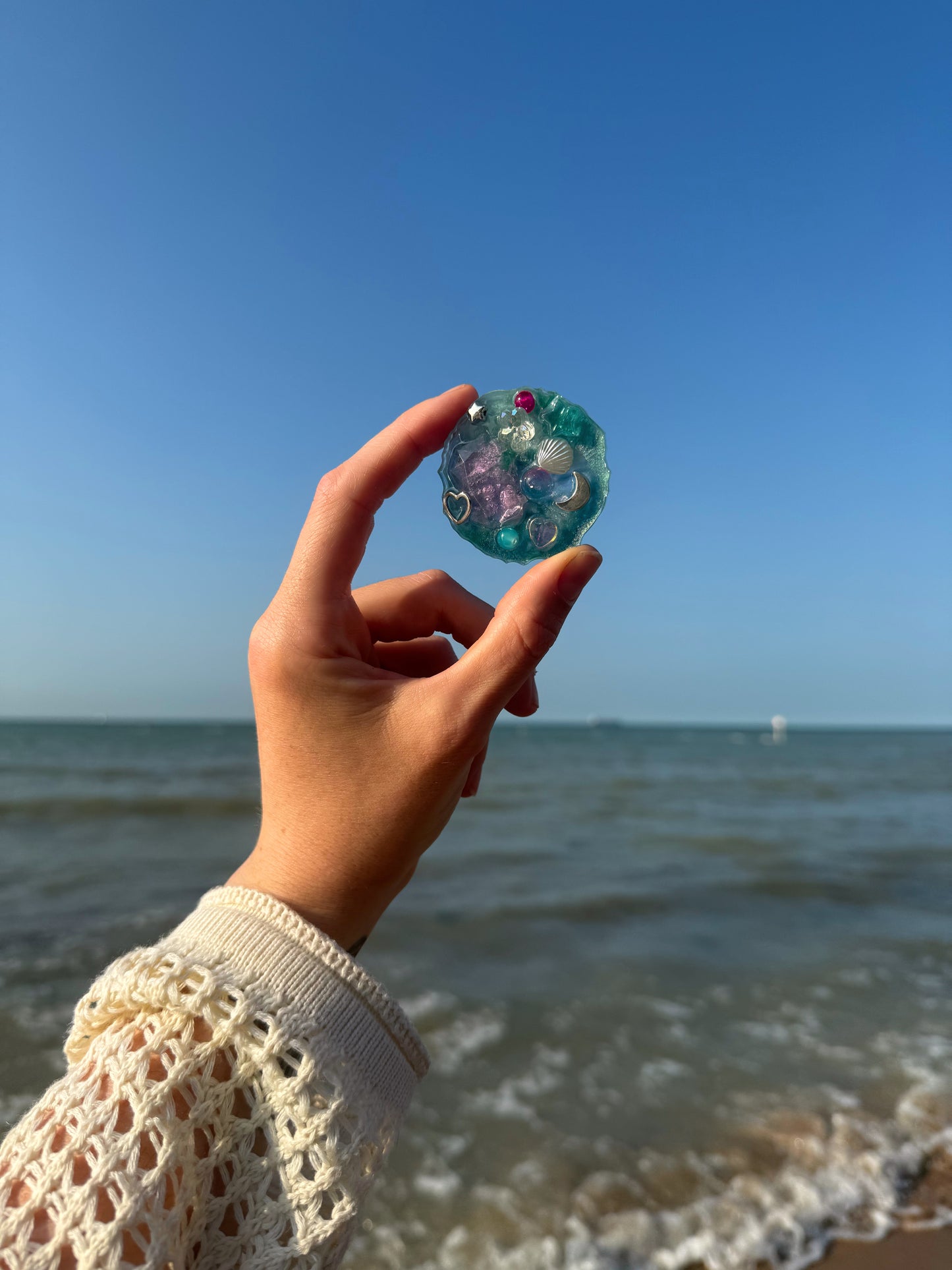 Mermaid treasure large geode orb