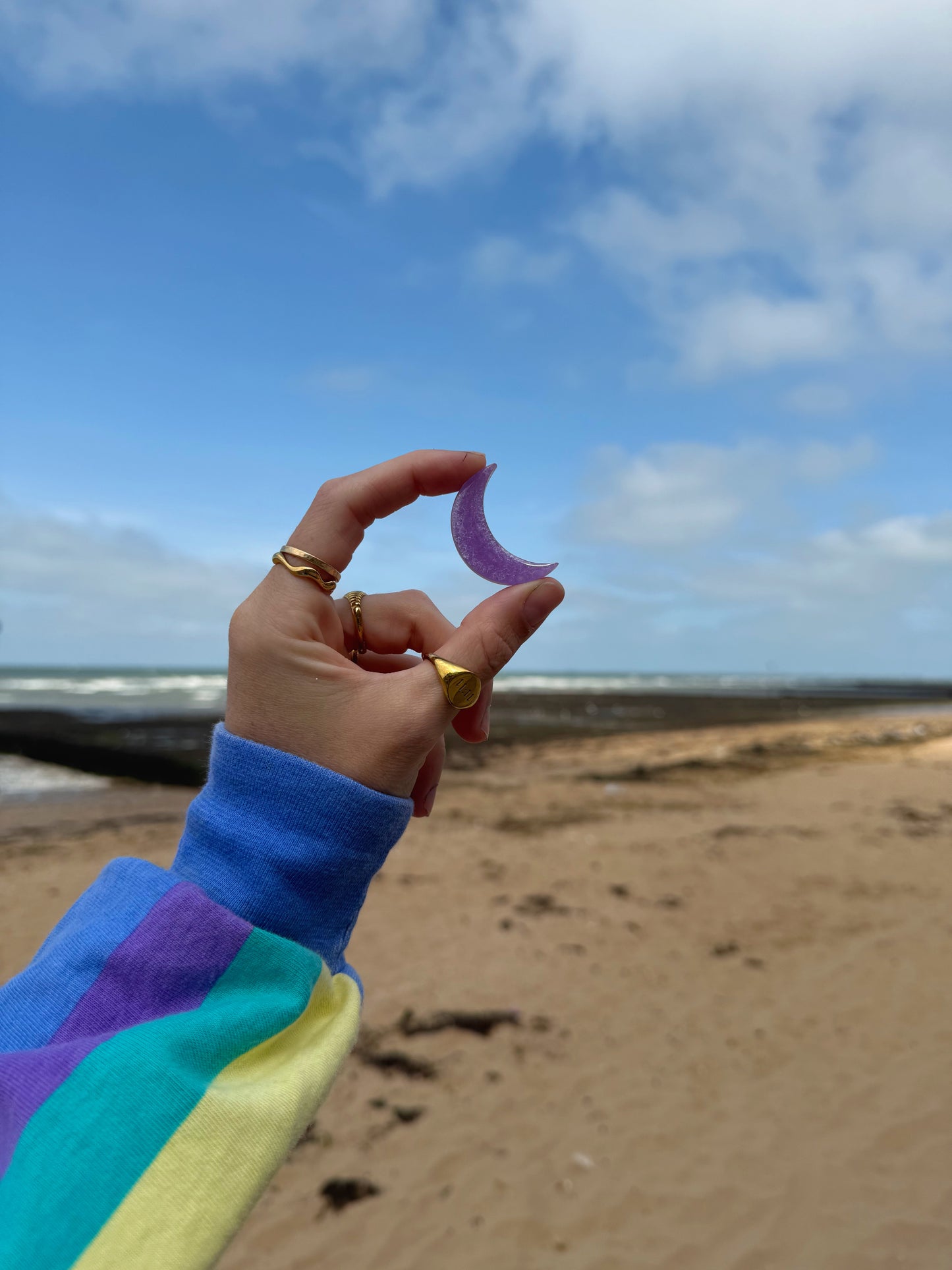 Worry moon: purple mermaid