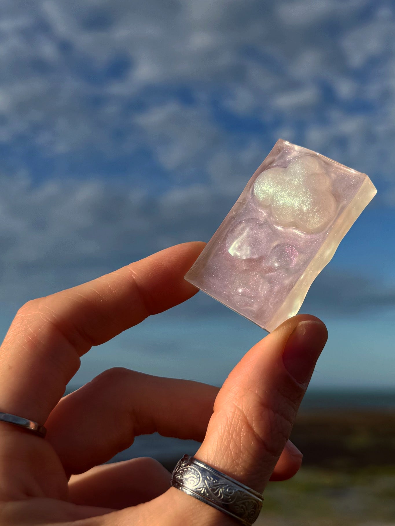 Pink cloud rectangle wave