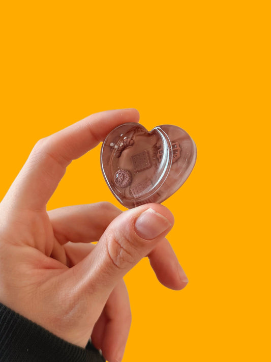 Chocolate heart worry stone