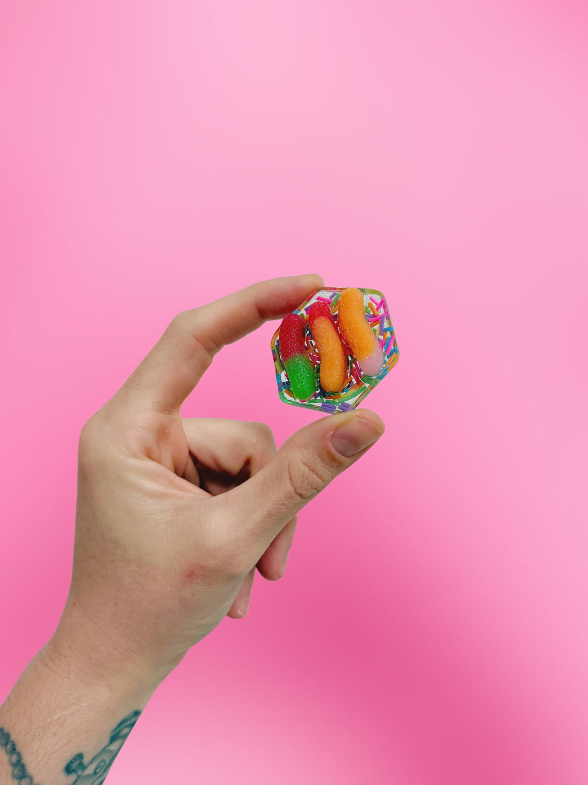 Hexagon: Triple gummy worm