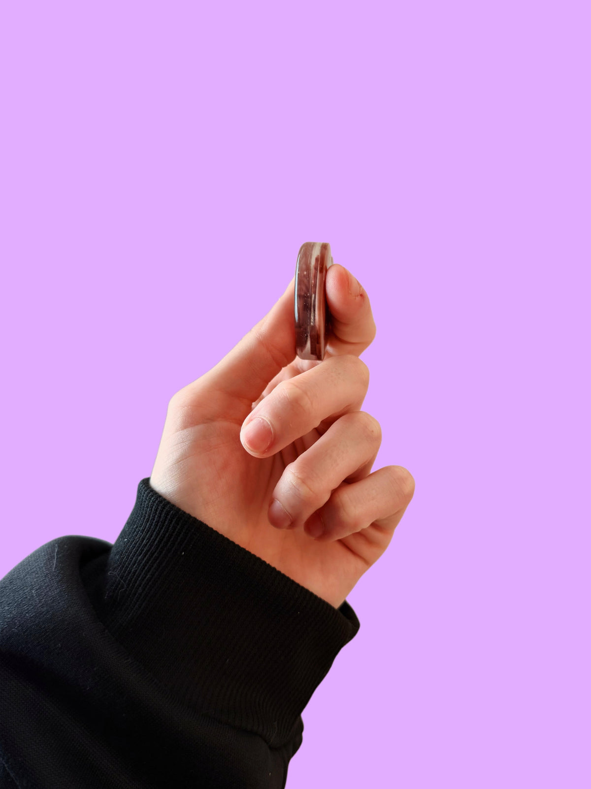 Chocolate heart worry stone