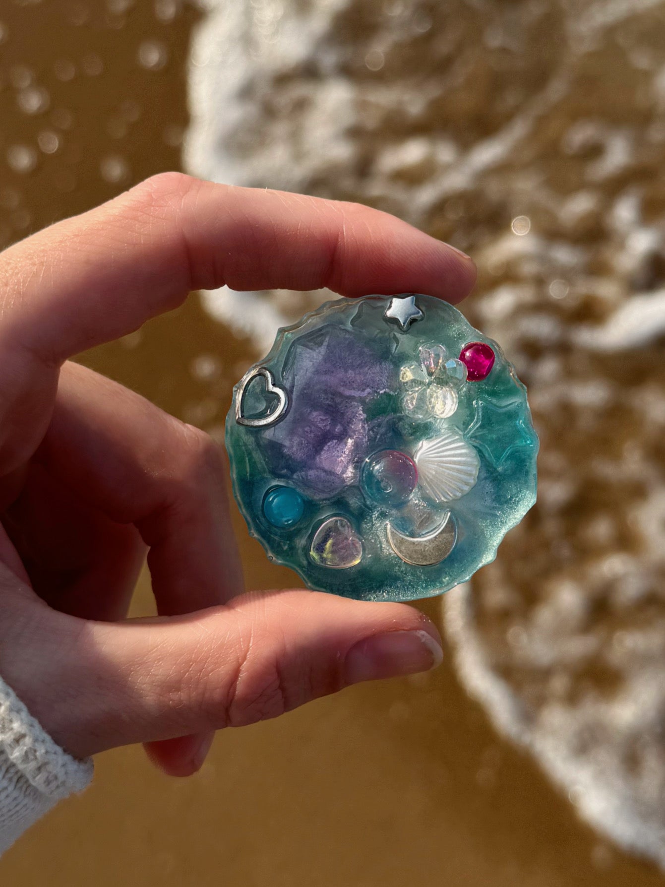 Mermaid treasure large geode orb