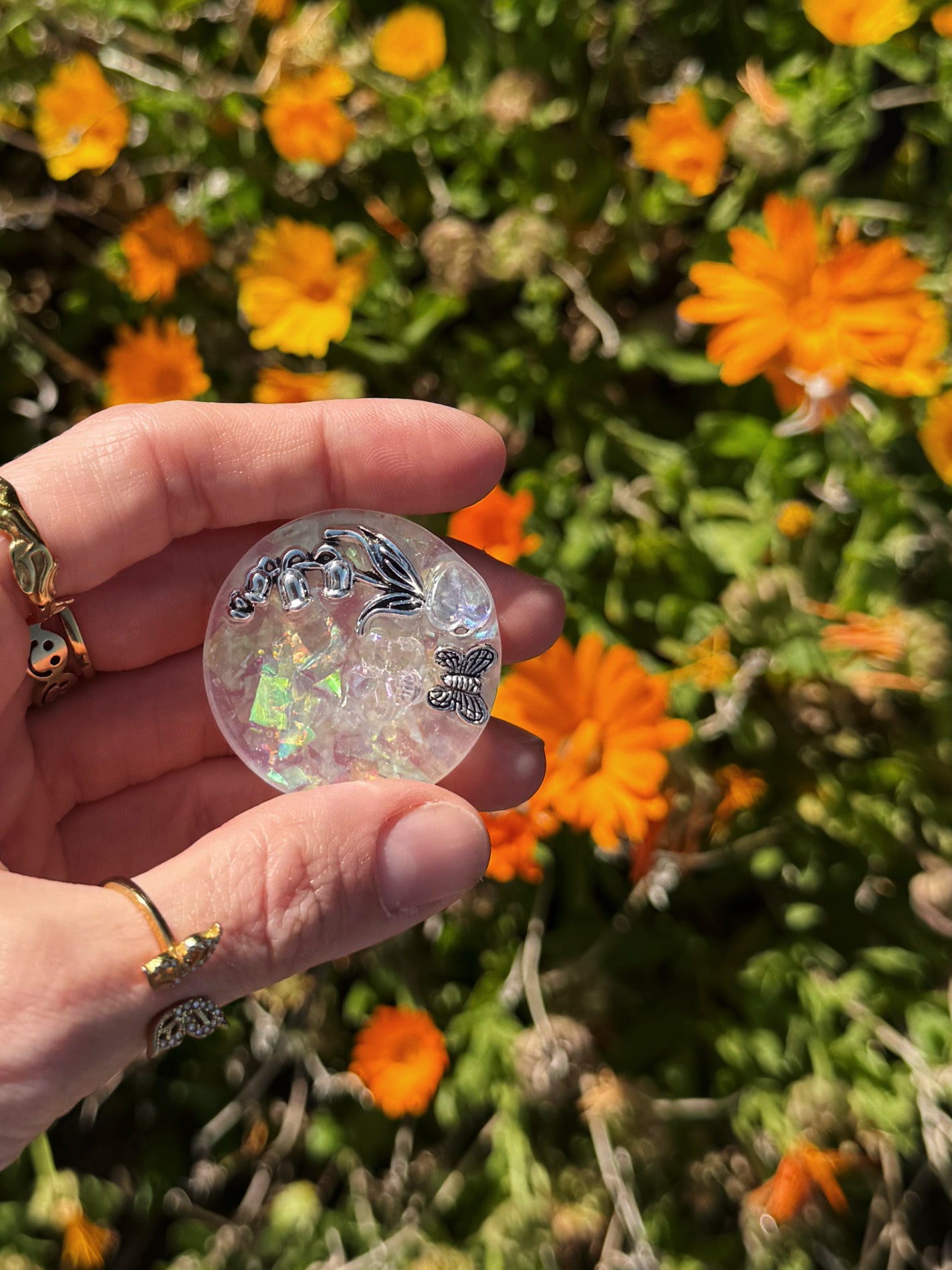 Holographic orb: pink bluebells