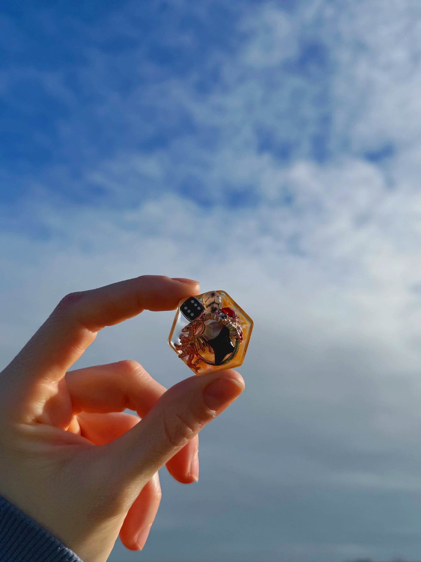 Ruby ring: micro hexagon