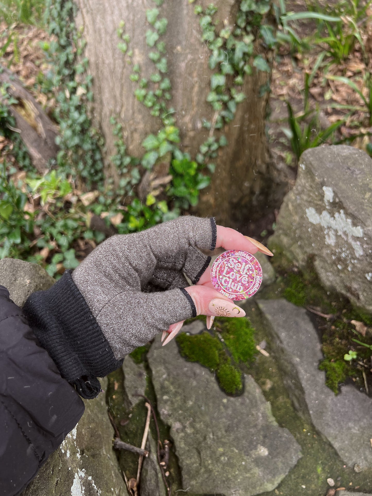 Self love club disc: pink sparkle