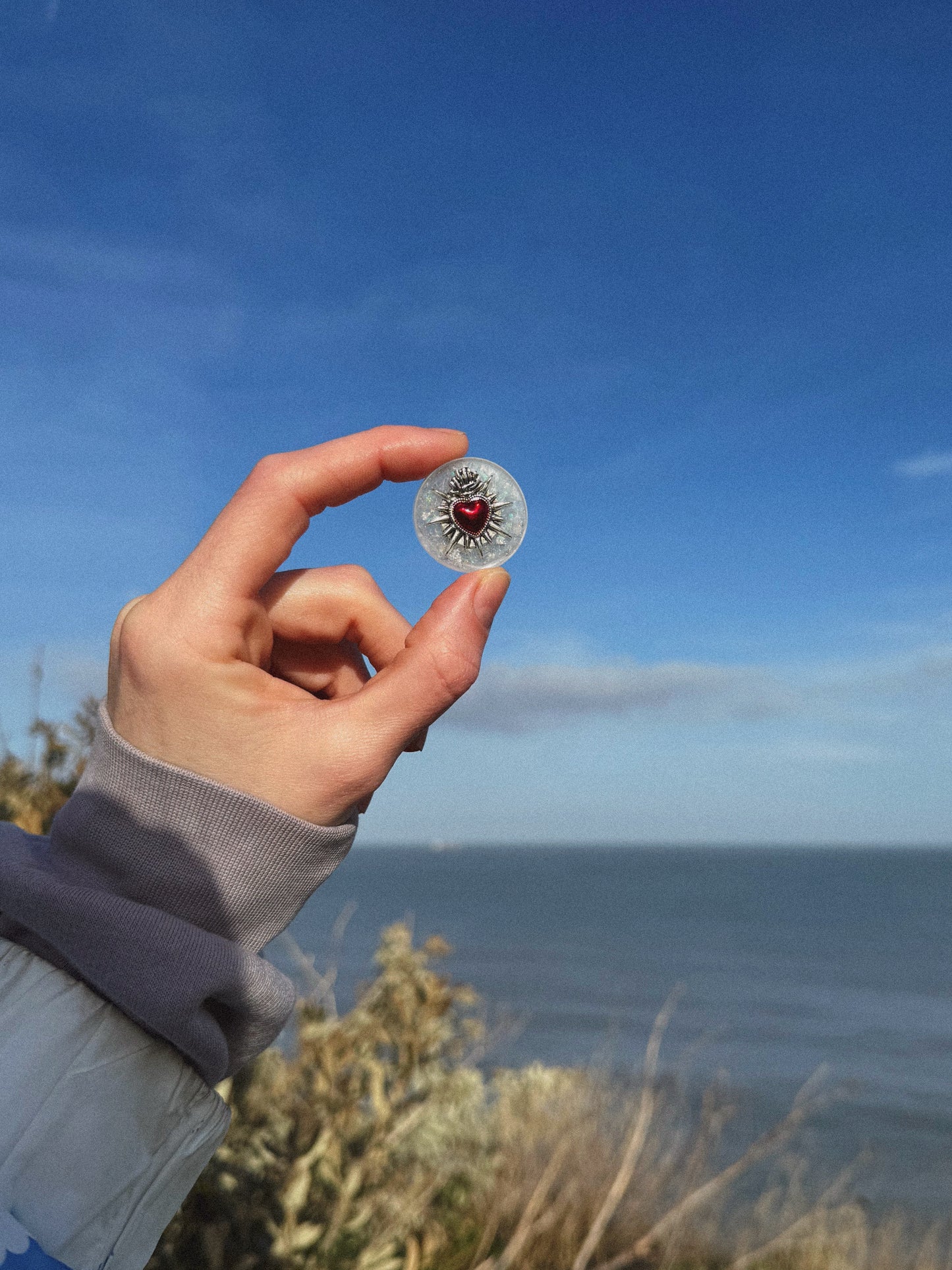 White ocean heart wave