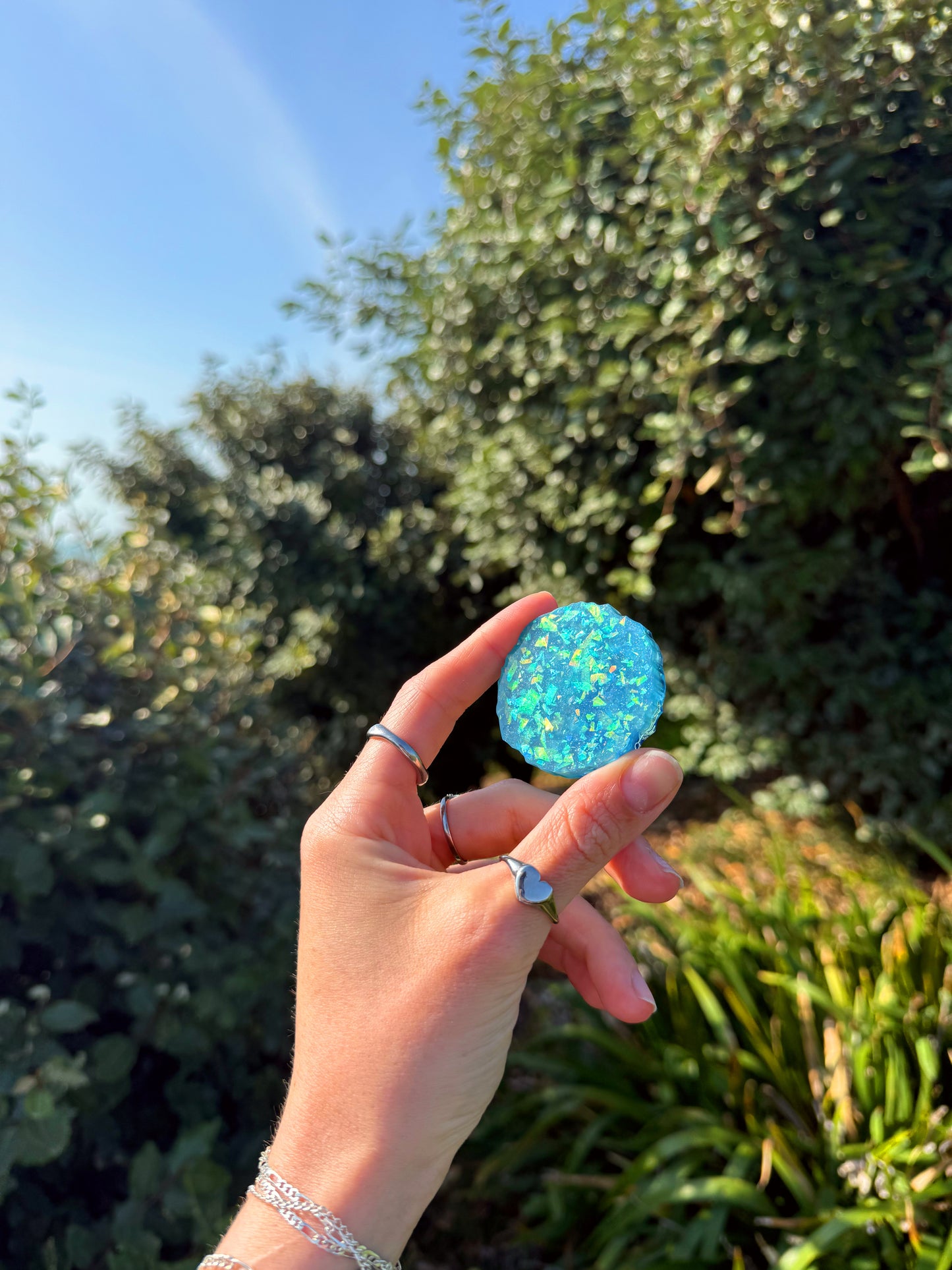 Sparkle drop large geode orb