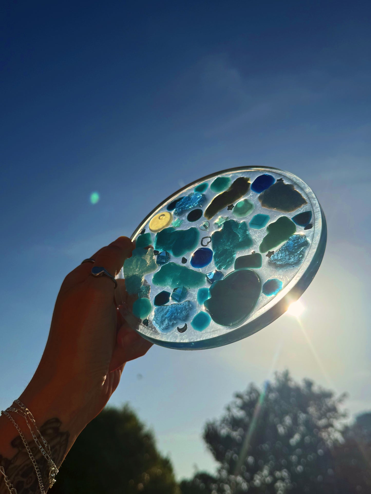 The water rock sensory plate