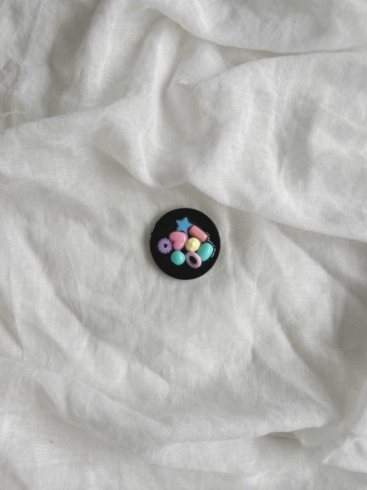 Holographic orb: black pastel