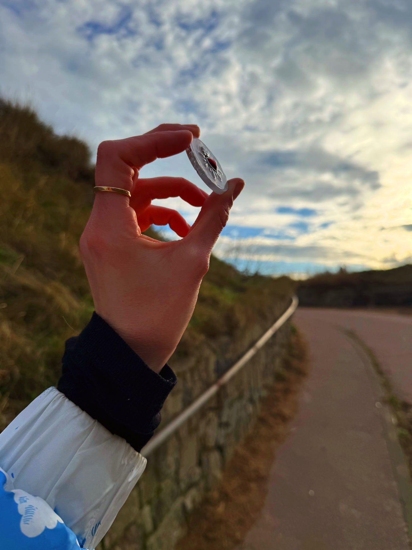 Silver queen sacred heart holographic orb