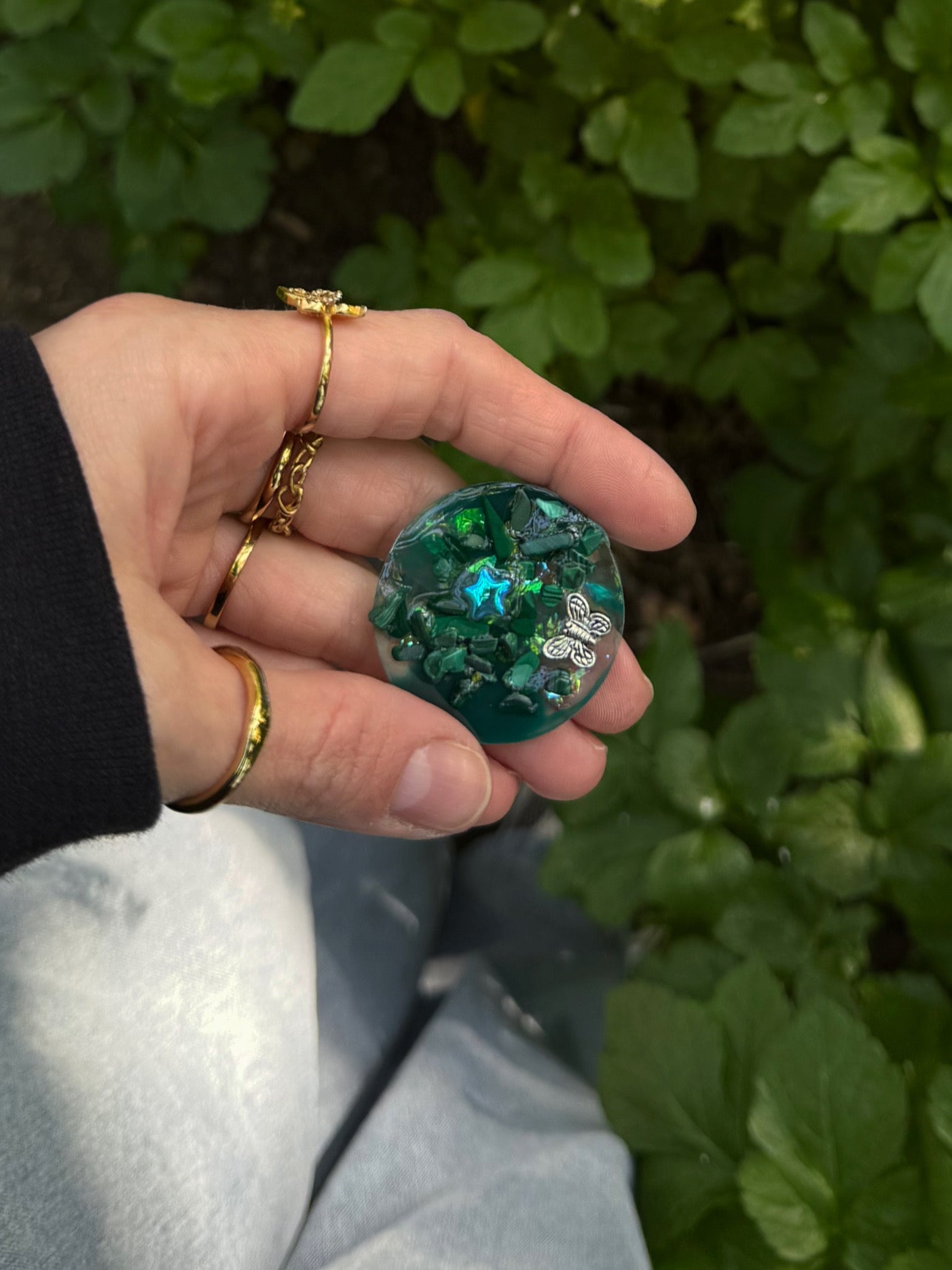 Holographic orb: rainbows & gemstones
