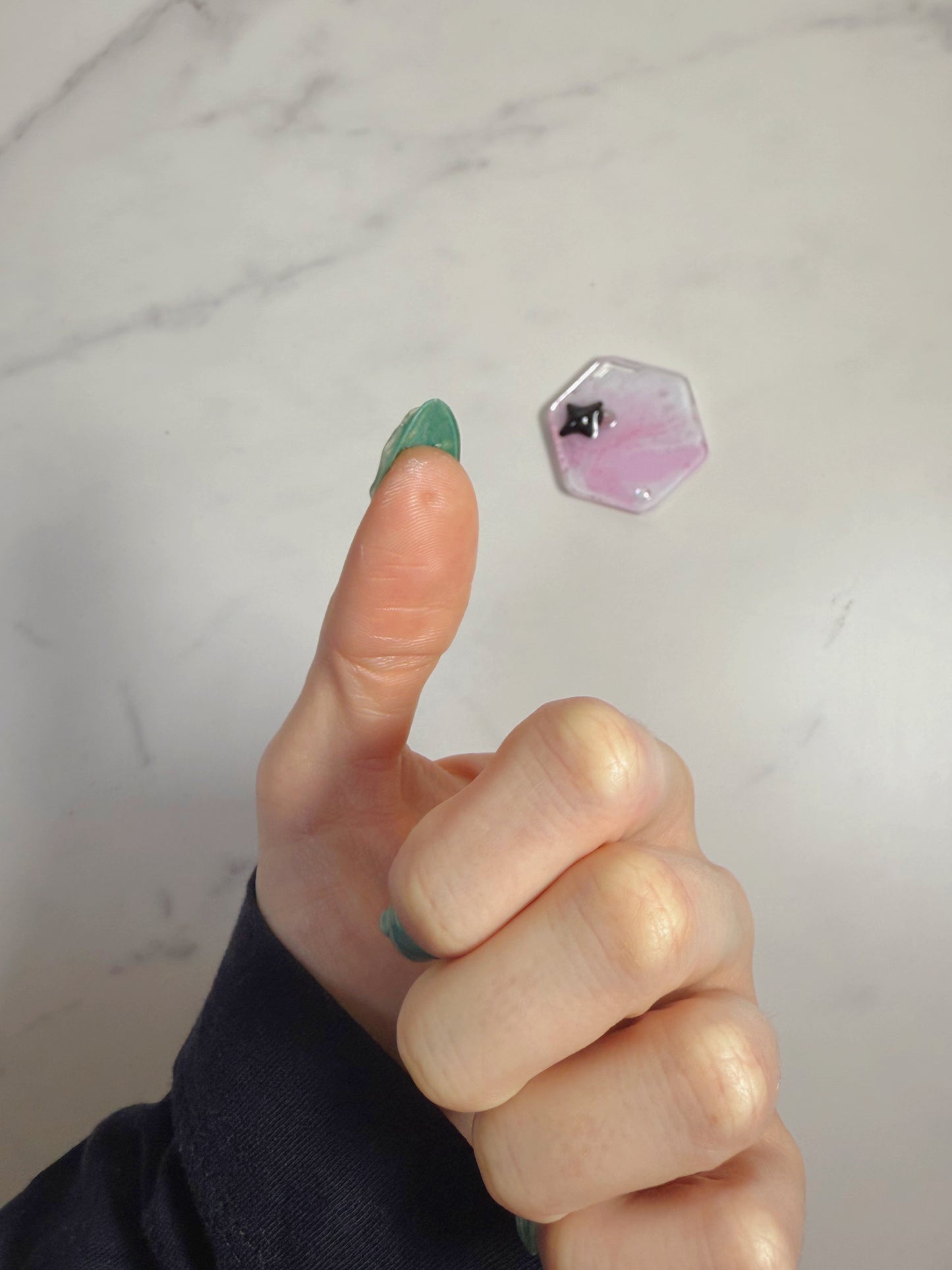 Pink spike and bubble hexagon