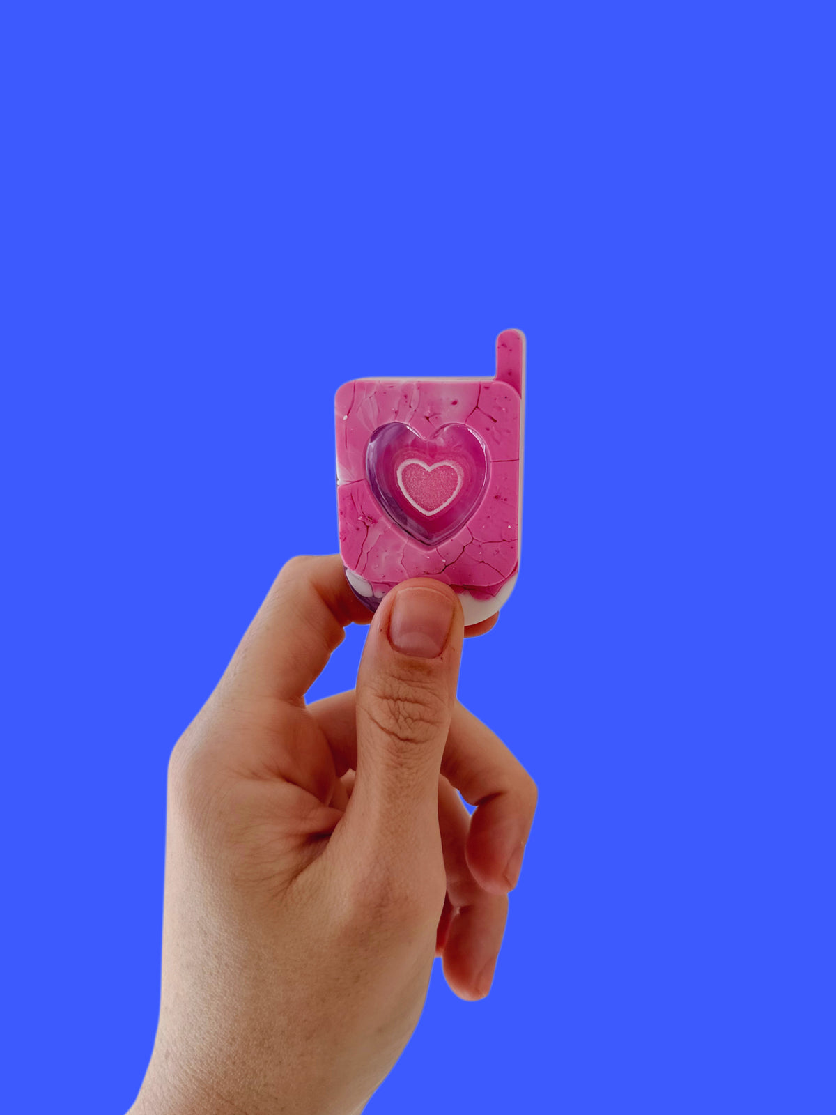 Pink love heart fidget phone