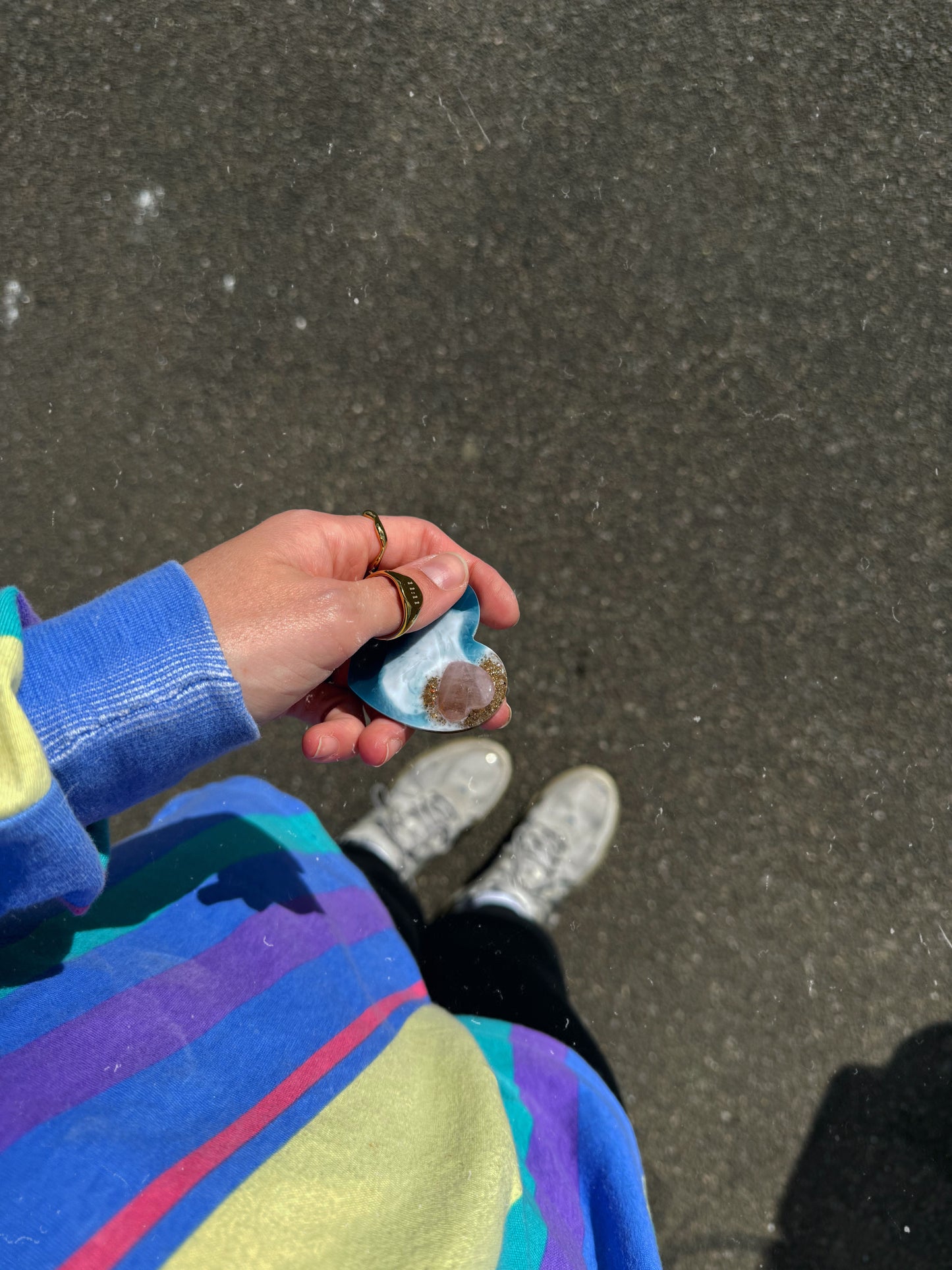 Heart orb: rose quarts on the beach 94