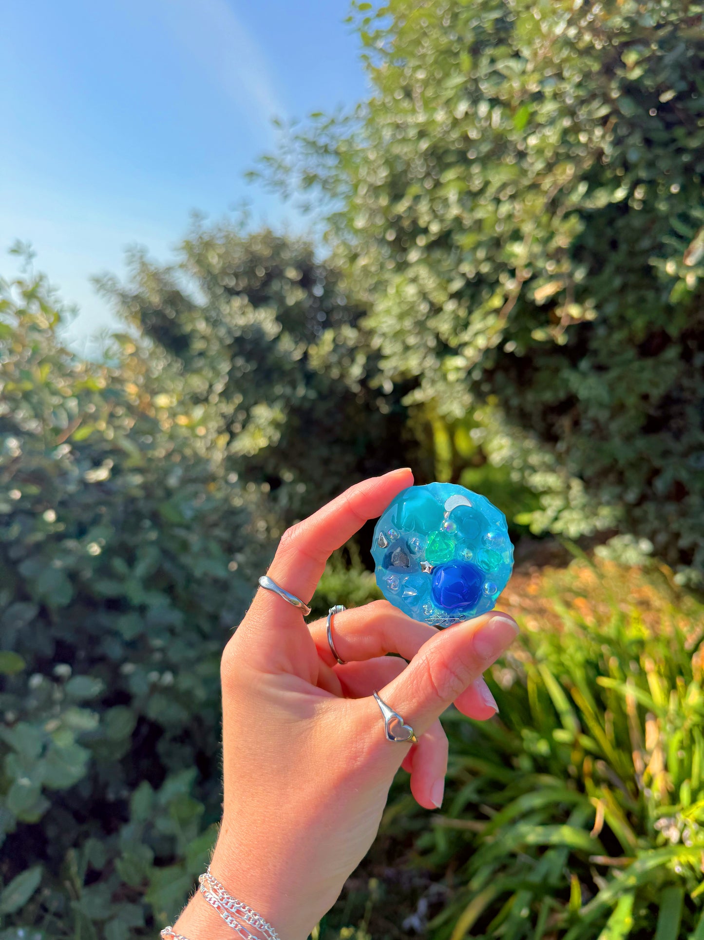 Sparkle drop large geode orb