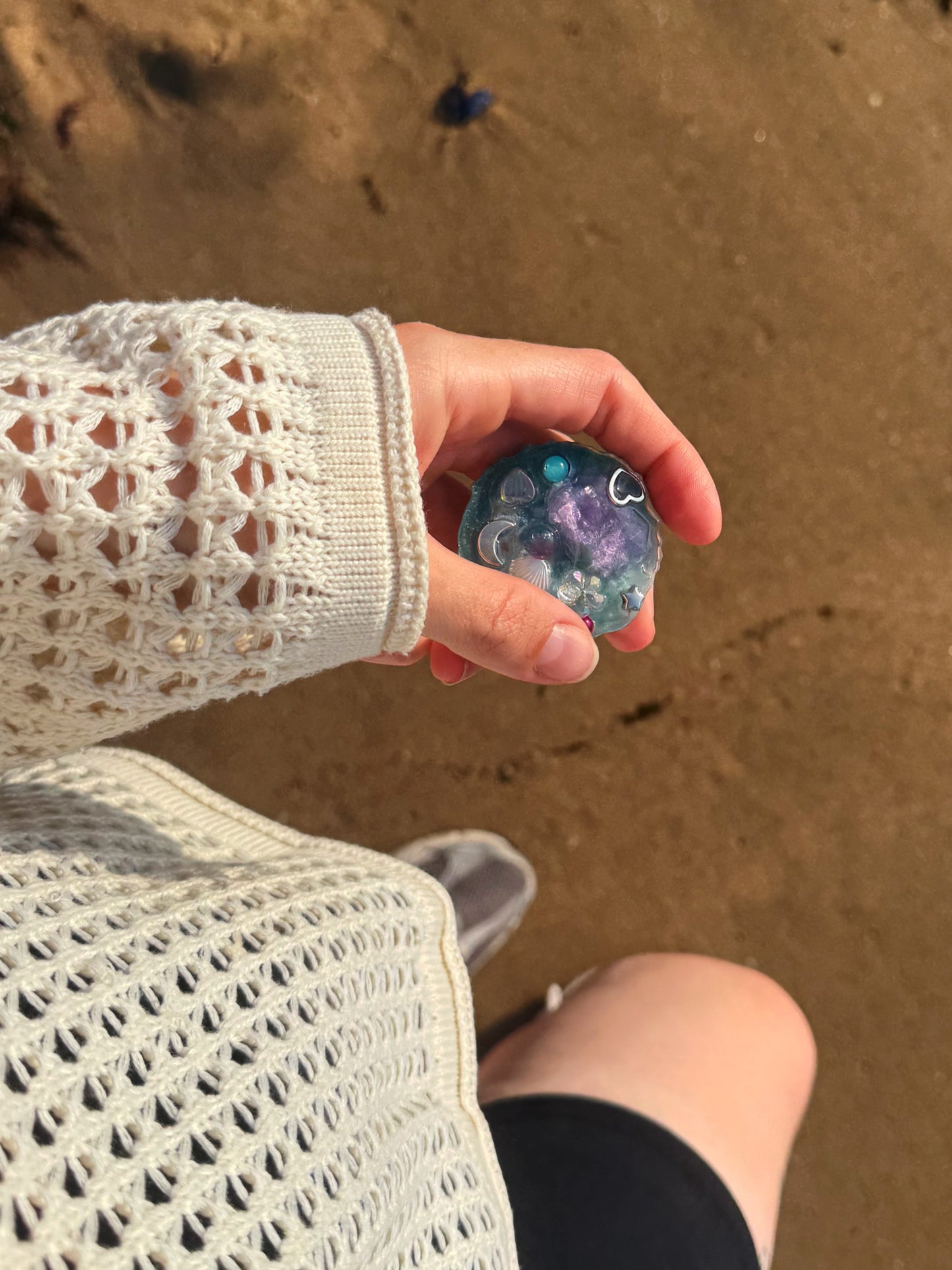Mermaid treasure large geode orb