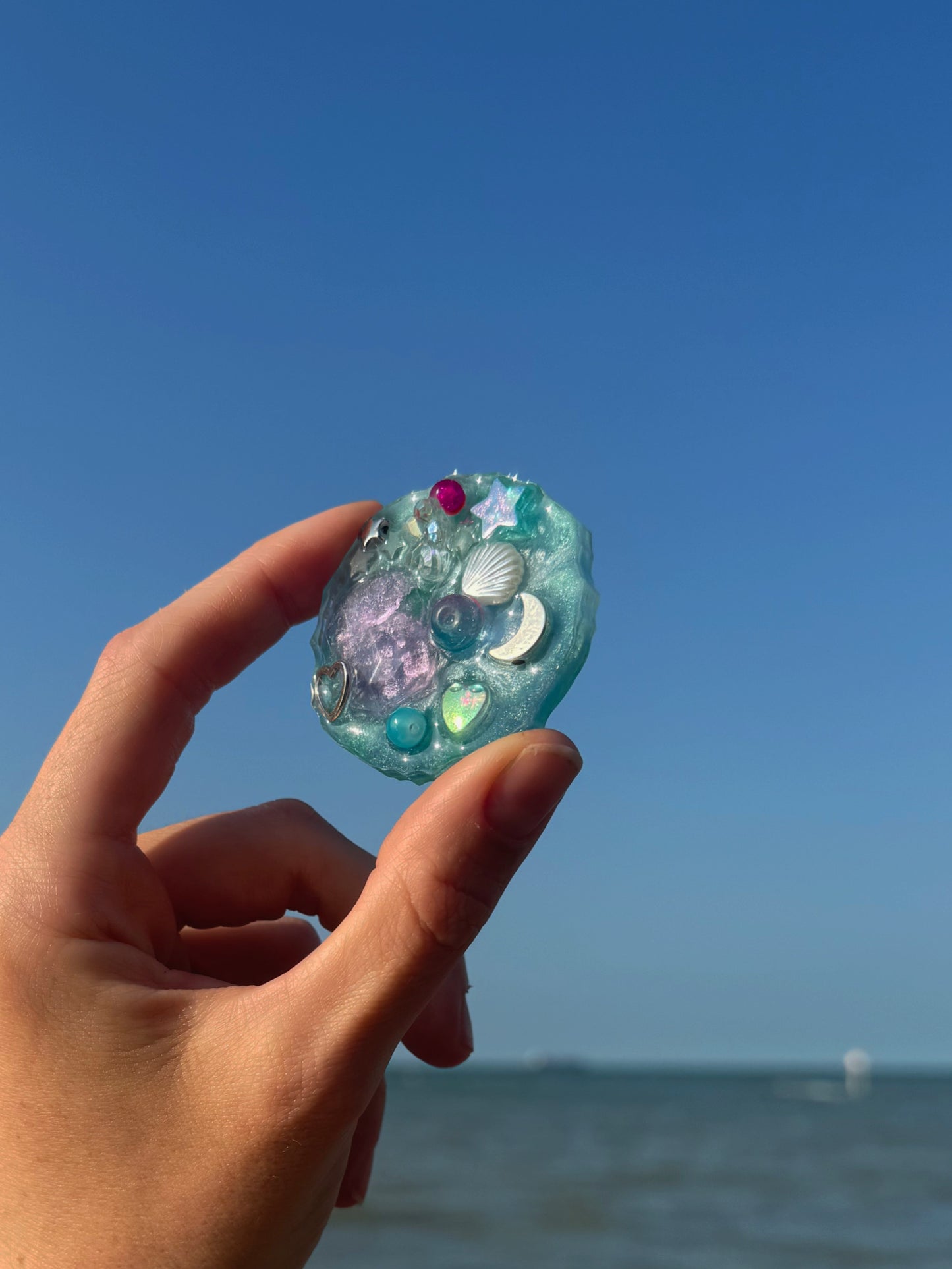 Mermaid treasure large geode orb