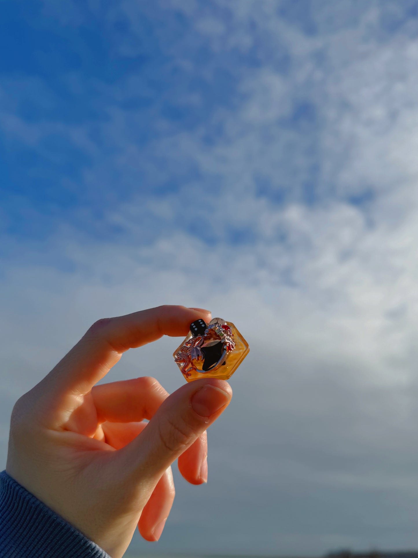 Ruby ring: micro hexagon