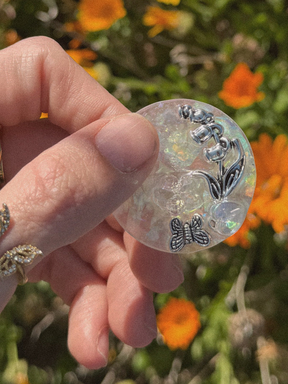 Holographic orb: pink bluebells
