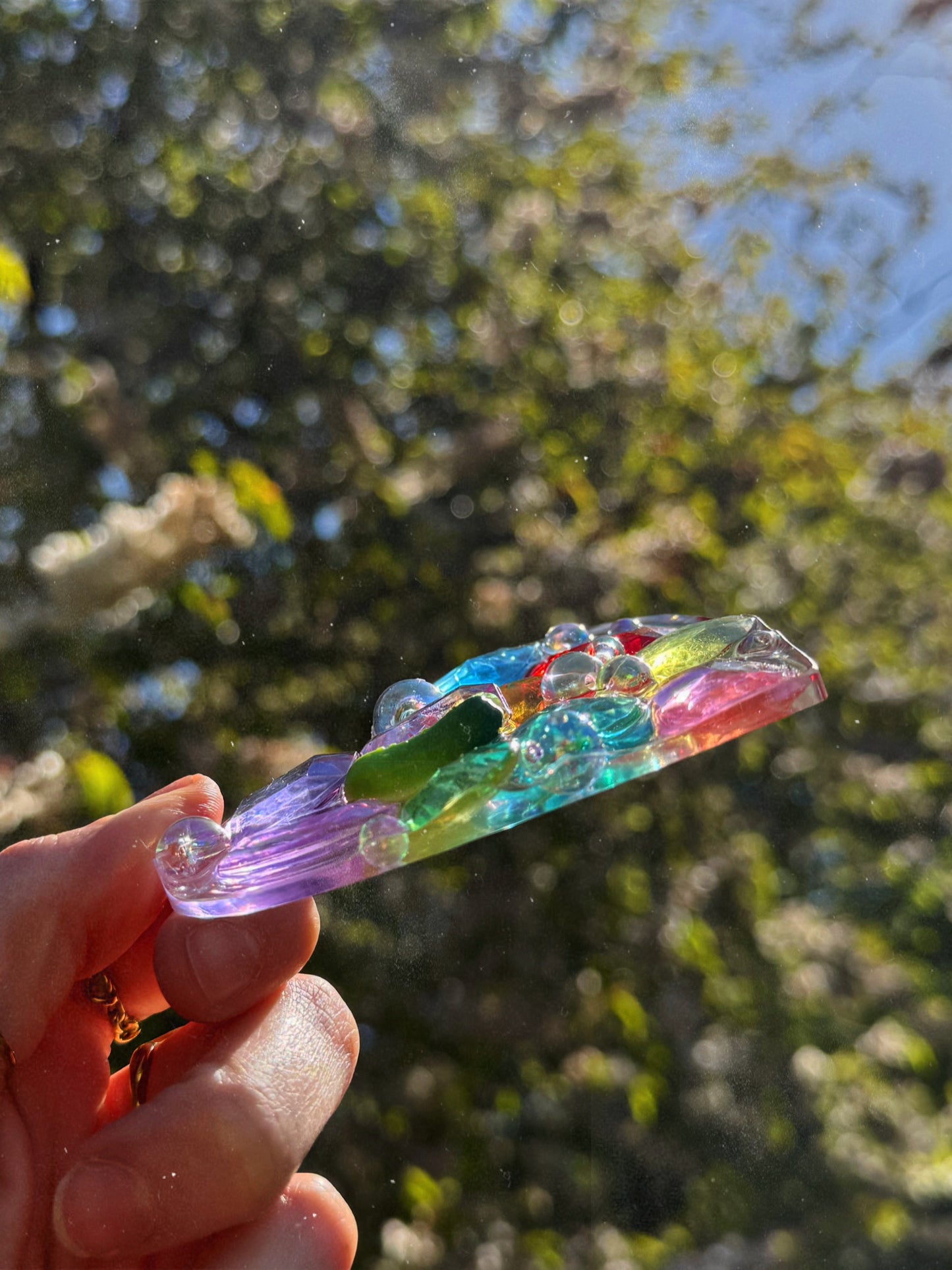 Rainbow pickle bubble bath heart tinker